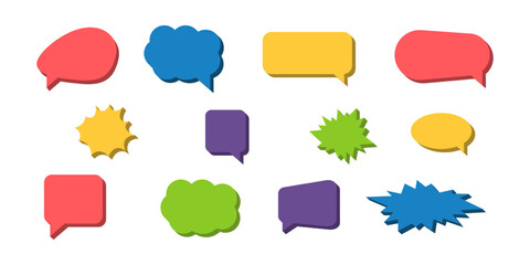 Speech Bubbles. Colorful comic Speech Bubbles vector icons, isolated.