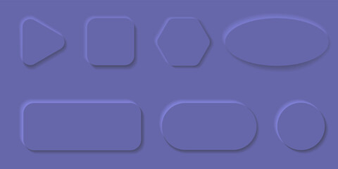 Violet Buttons in Neomorphism design. 