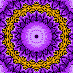 Seamless, vector, bright, ornate pattern with mandalas. Template for textiles, shawl, carpet, tile