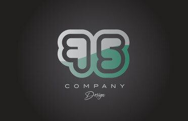75 green grey number logo icon design. Creative template for company and business