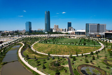 scissortail park located in downtown Oklahoma City. 