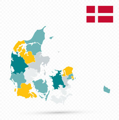Obraz premium Denmark Map on transparent background