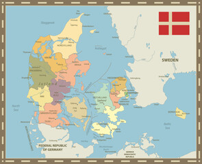 Denmark retro color map
