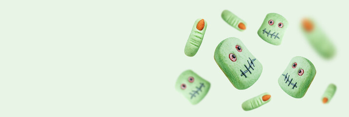 Sweet and scary Halloween cookies for kids background