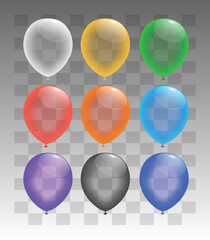 3d transparent 6 balloons