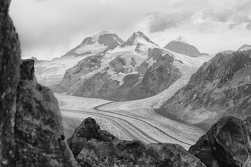 Aletsch glacier in Berner Oberland, Switzerland, Europe