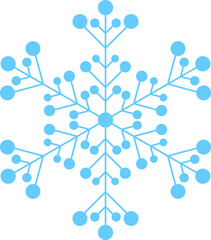 Big beautiful complex Christmas snowflake in light blue color