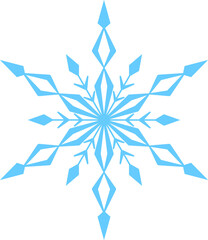 Big beautiful complex Christmas snowflake in light blue color