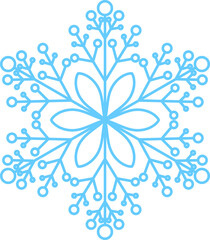 Big beautiful complex Christmas snowflake in light blue color