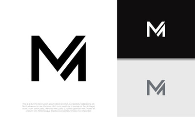 Initials M logo design. Initial Letter Logo. Innovative high tech logo template.