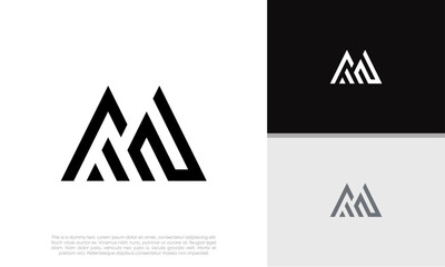 Initials M logo design. Initial Letter Logo. Innovative high tech logo template.