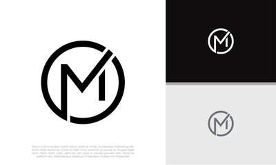 Initials M logo design. Initial Letter Logo. Innovative high tech logo template.