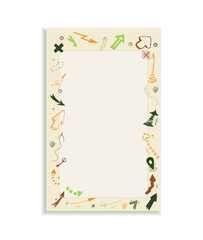 First page for a notebook or notepad Illustration of pointer arrows for cover Autumn colors of the notebook
