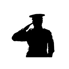 officer silhouette -vector ilustration, marines