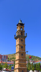 Obraz premium Yozgat,Türkiye-18 Temmuz 2022:Historical Yozgat Clock Tower