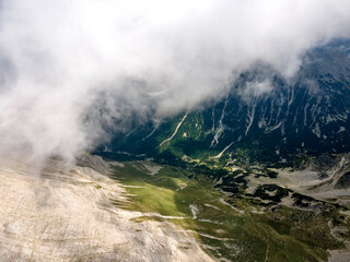 Aerial view of Pirin Mountain near Vihren Peak, Bulgaria