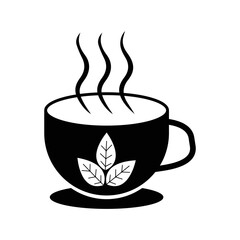 Diet fitness herbal tea icon | Black Vector illustration |