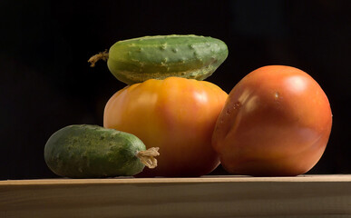 tomatoes and cucumbers