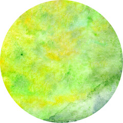 Watercolor green yellow neon texture background pattern circle isolated