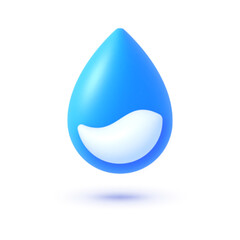 Water 3d on white background. Vector illustration design