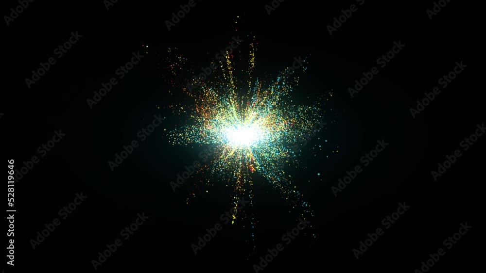 Aufkleber 4k 60 fps. sphere dots. abstract background. neon light. particle effects. isolated on black backdro
