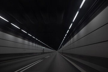 Inside of the tunnel leading from Kobenhavn to Malmo, famous motorway tunnel followed by a bridge.