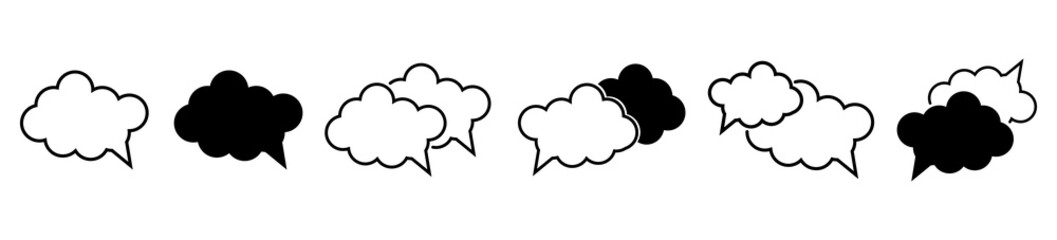 Speech Bubbles line icons set.Simple bubble chat icons.Talk bubbles.Empty speech clouds chat collection.Message box communication. Speech balloon.