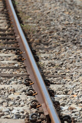 Naklejka premium 線路レールと枕木 ローカル線の旅