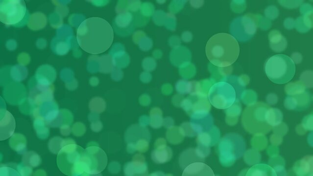 Motion graphics. forest green abstract defocused background, circle shape bokeh pattern