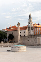 Churches, houses and streets in old city of Zadar