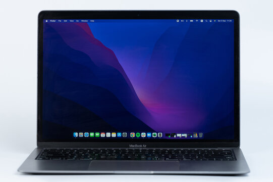 Open macbook air laptop with M1 chip