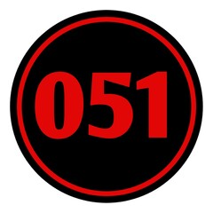 The serial number of participants in the form of a circle with a black background, red numbers to be placed on the chest or back
