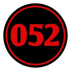The serial number of participants in the form of a circle with a black background, red numbers to be placed on the chest or back