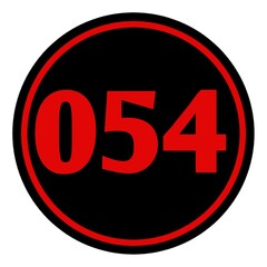 The serial number of participants in the form of a circle with a black background, red numbers to be placed on the chest or back