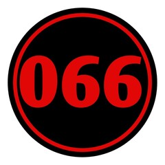 The serial number of participants in the form of a circle with a black background, red numbers to be placed on the chest or back