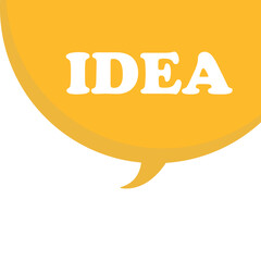 Idea yellow cartoon, hand draw speech bubble