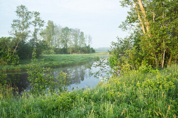 A view to Pärnu river on an early summer morning in Estonia, Northern Europe