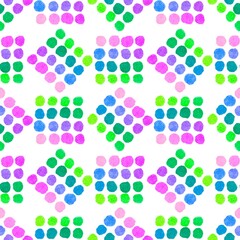 Watercolor polka dots seamless circle geometric pattern for kids clothes print and accessories and fabrics