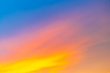 Amazing colorful pink purple sunrise sunset Playa del Carmen Mexico.