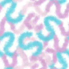 Digital basic abstract blurry pink and blue seamless pattern. Pink paintbrush lines diagonal seamless design for fabric, texile print, dress print. Hand drawn brush strokes on white background