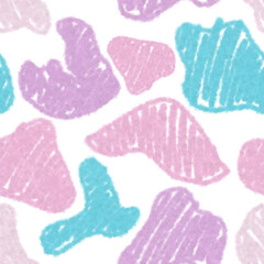 Digital basic abstract blurry pink and blue seamless pattern. Pink paintbrush lines diagonal seamless design for fabric, texile print, dress print. Hand drawn brush strokes on white background