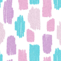 Digital abstract flowers, brush stripes seamless pattern. Pink paintbrush lines diagonal seamless design for fabric, textile print, dress print. Hand drawn brush strokes on white background