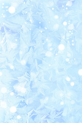 Ice blue ornament made by frost on a window