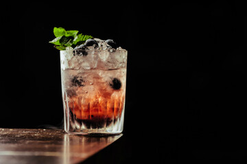 Blueberry and mint cocktail