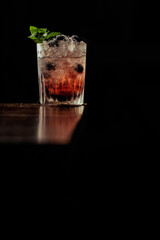 Blueberry and mint cocktail