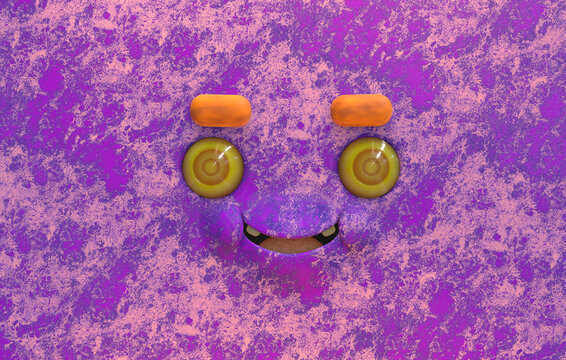 3D Faces render emote image smiling happy joy expectant