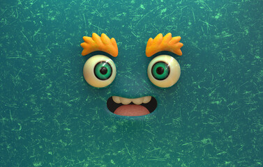 3D Faces render emote image happy amused joy