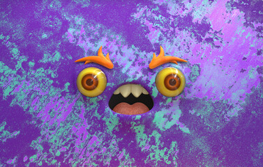 3D Faces render emote image creature surprised wonder 