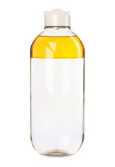 Bottle of micellar cleansing water isolated on white