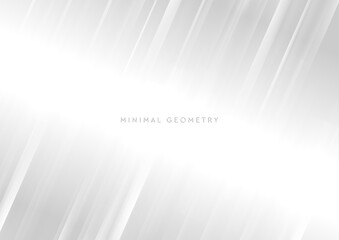 Geometry abstract banner design with grey stripes. Tech minimal vector background